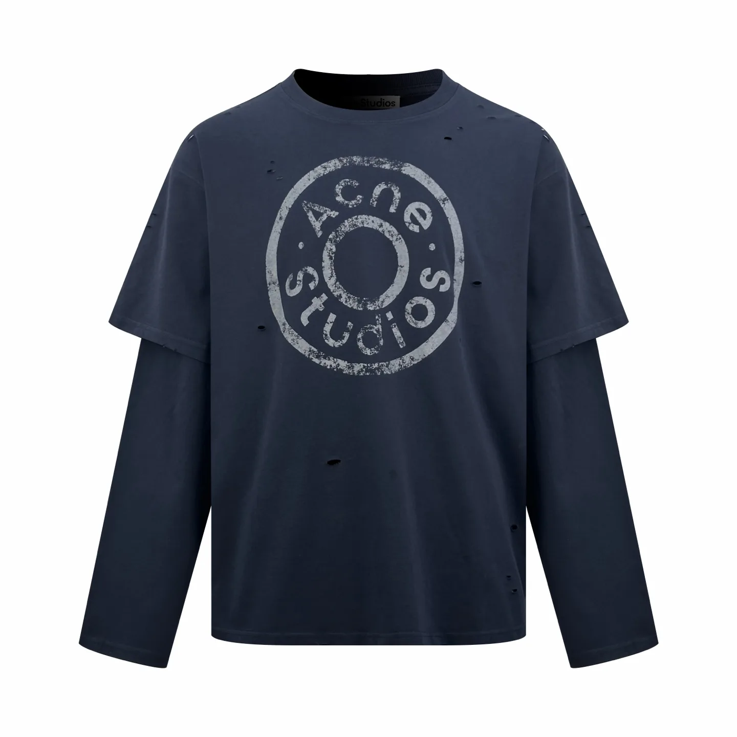 Distressed Logo Layered Long-Sleeve T-Shirt D24520396