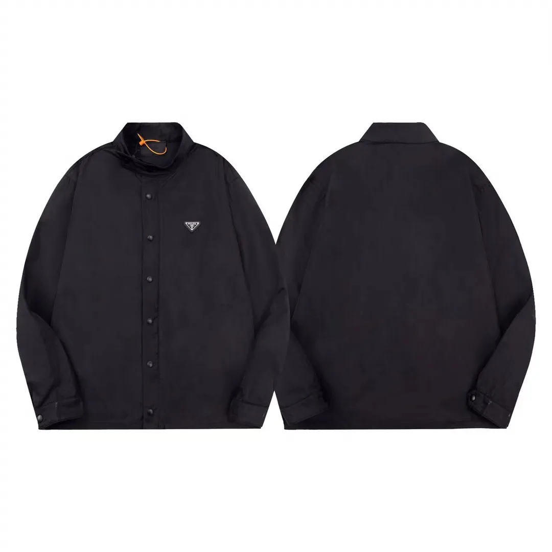 Logo-Plaque Nylon Zip-Up Shirt Jacket D25013445 — view 3