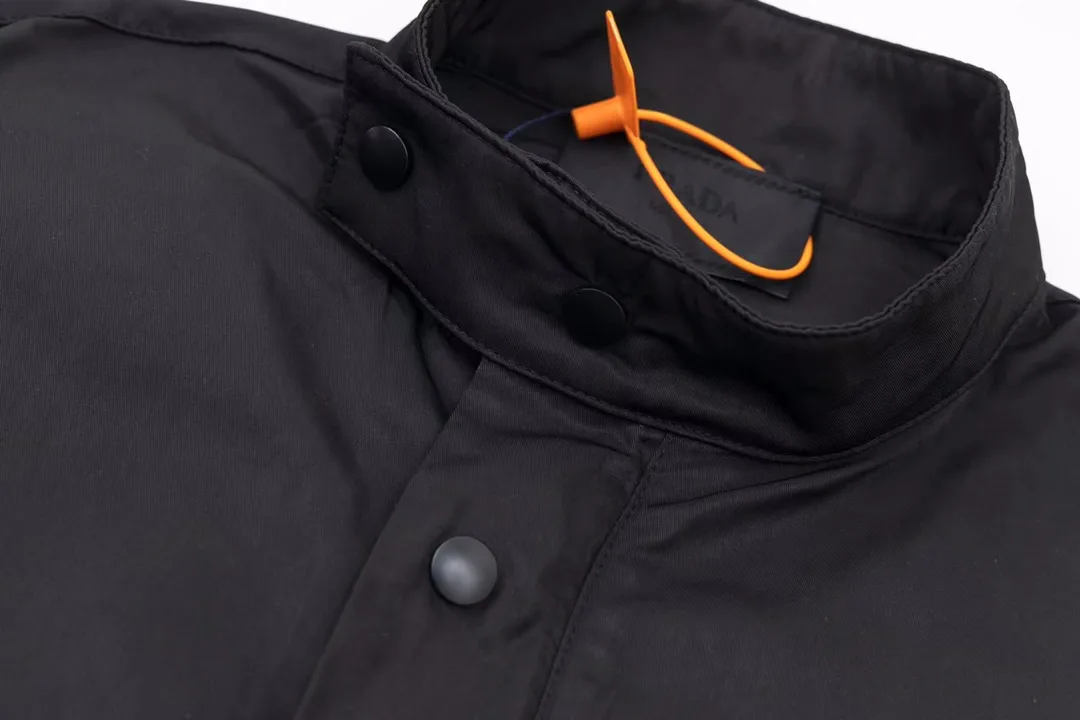 Logo-Plaque Nylon Zip-Up Shirt Jacket D25013445 — view 4