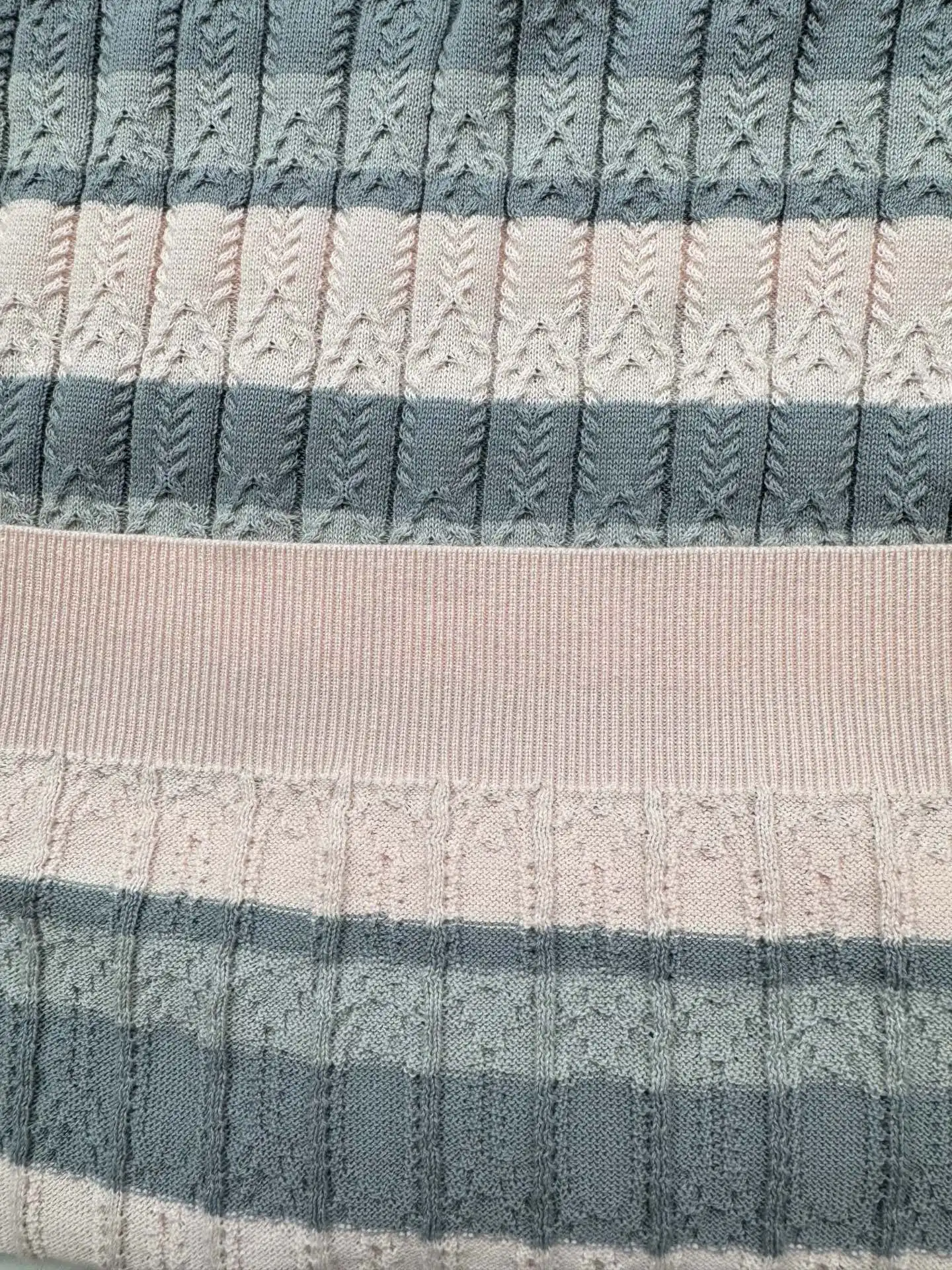 Striped Cable-Knit Short-Sleeve Polo Shirt D25518707 — view 9