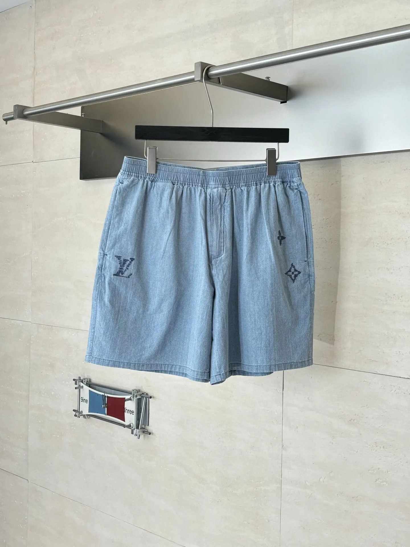 Monogram Embroidered Chambray Denim Shorts D25518725