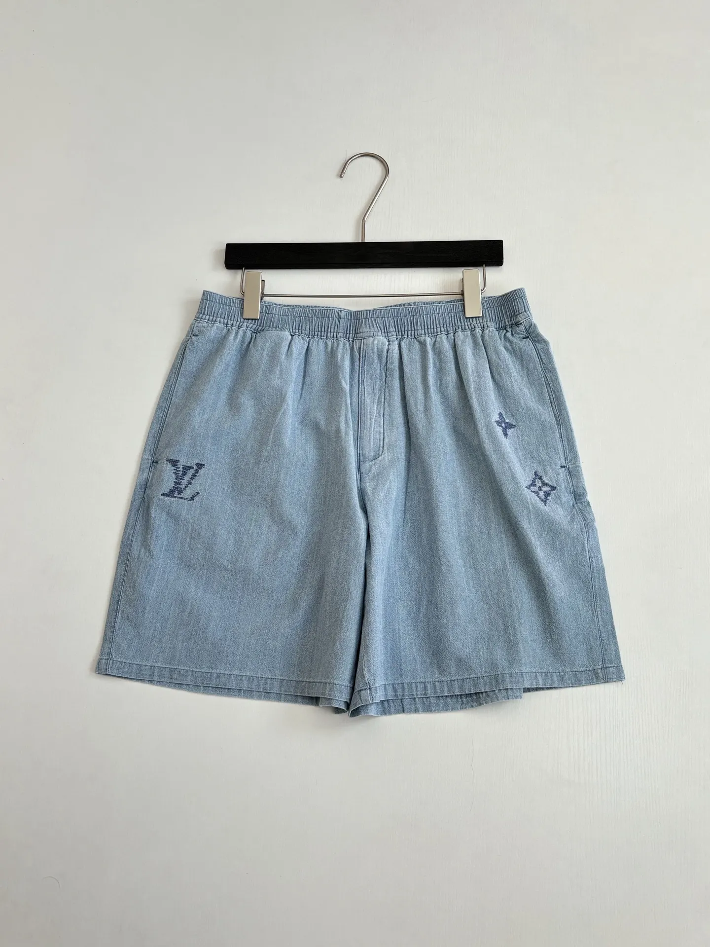 Monogram Embroidered Chambray Denim Shorts D25518725 — view 3