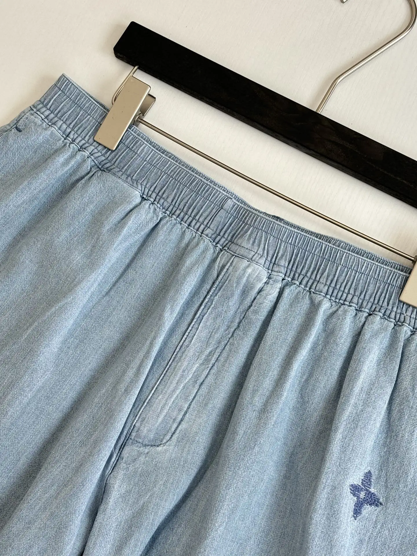 Monogram Embroidered Chambray Denim Shorts D25518725 — view 6