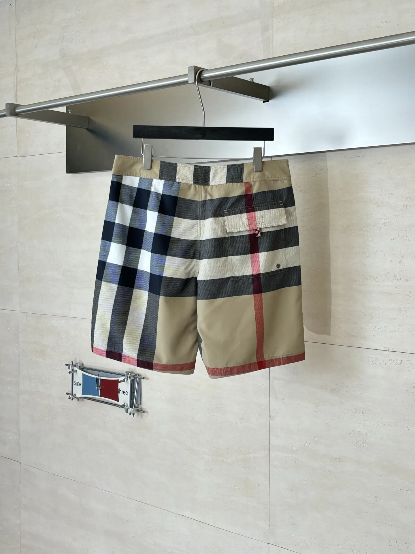 Check Print Nylon Swim Shorts D25518729 — view 2