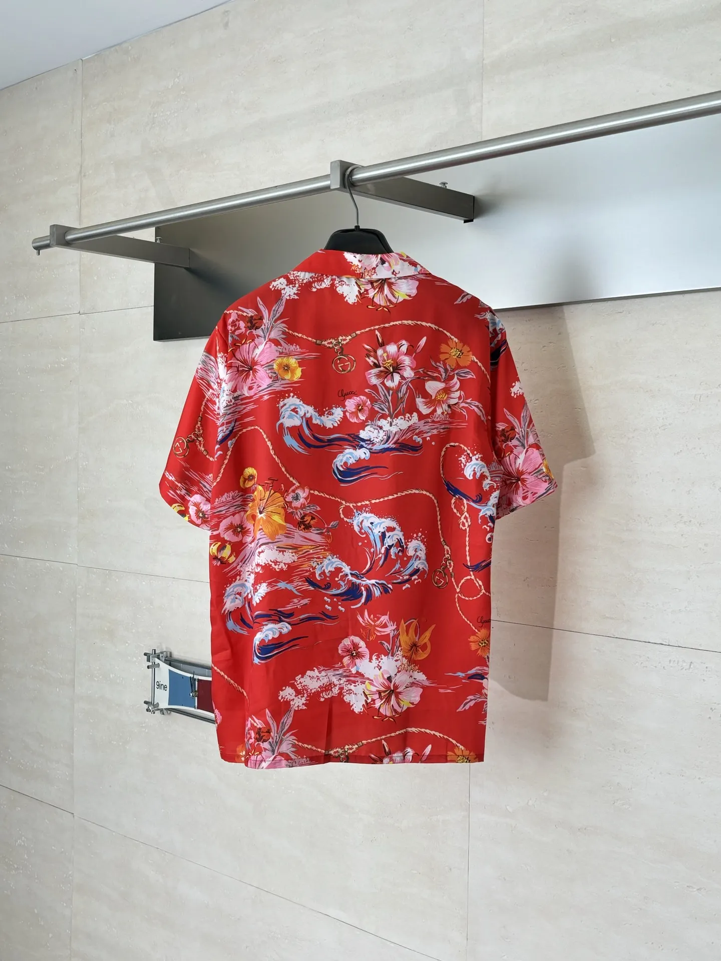 Floral Wave Print Acetate Camp-Collar Shirt D25518598 — view 2