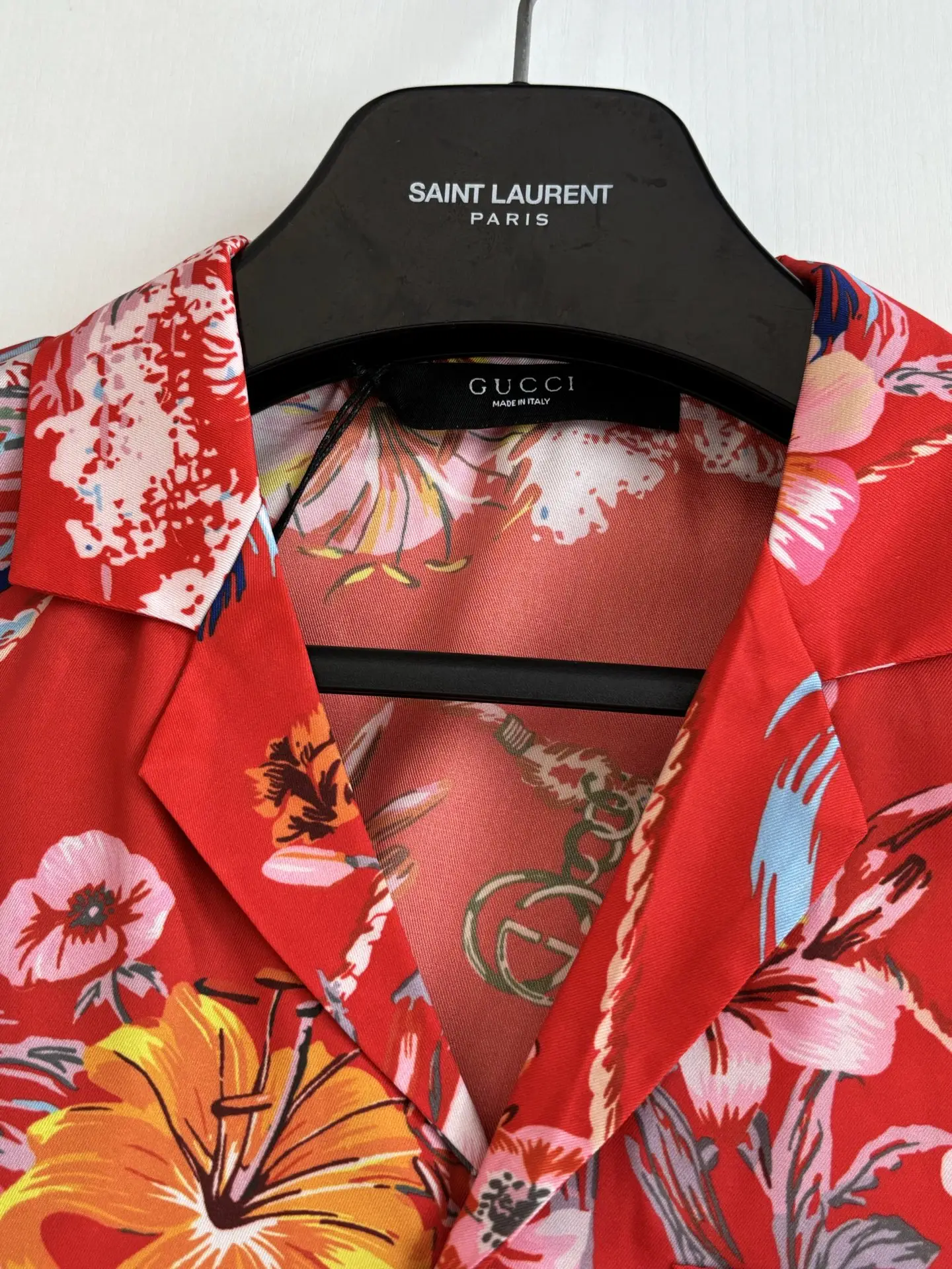 Floral Wave Print Acetate Camp-Collar Shirt D25518598 — view 5