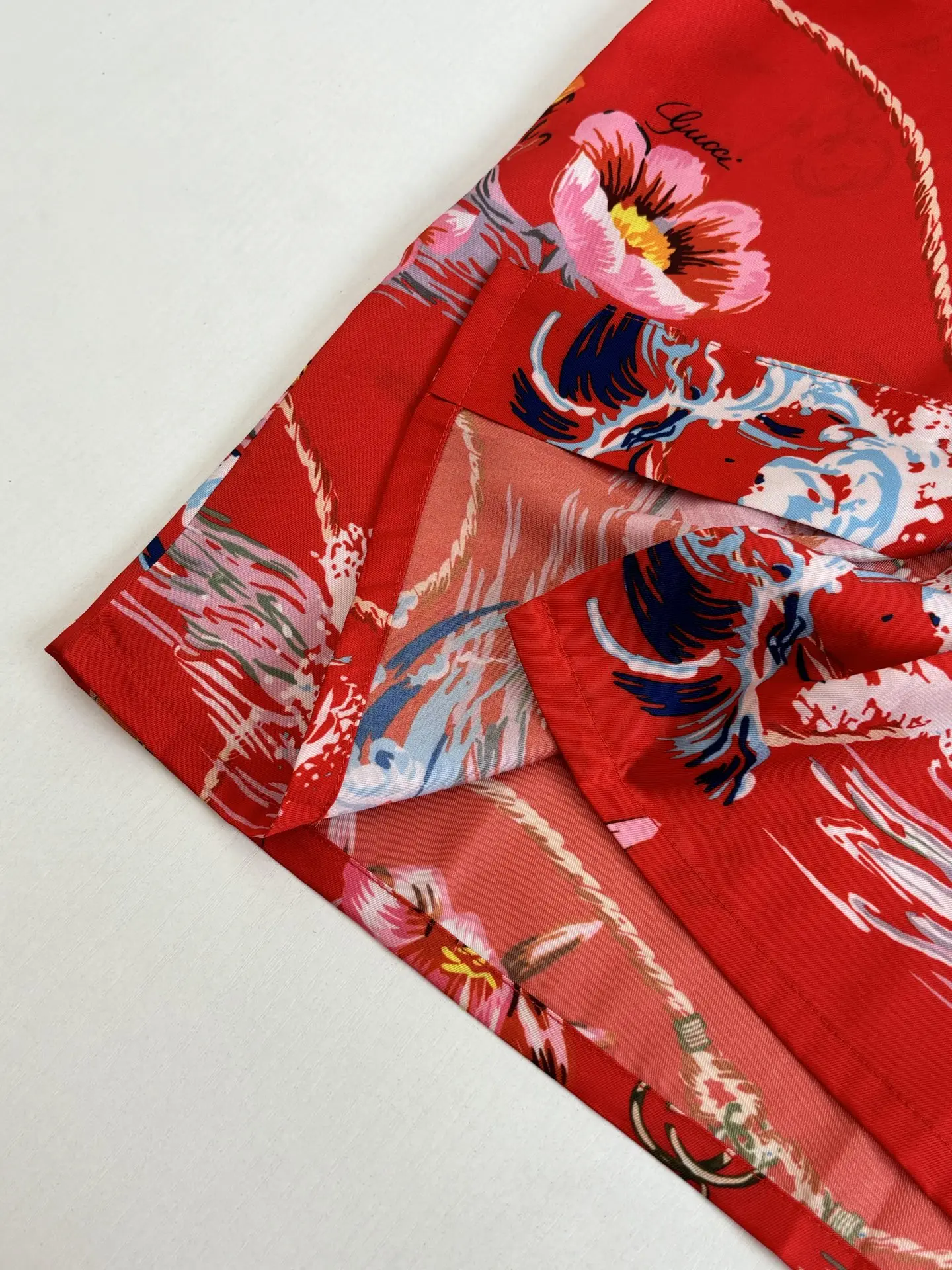 Floral Wave Print Acetate Camp-Collar Shirt D25518598 — view 7
