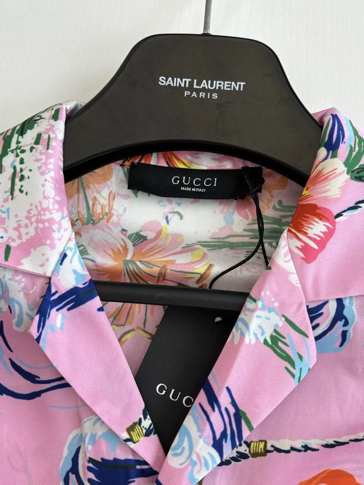 Floral and Wave Print Camp-Collar Shirt D25518602 — view 5