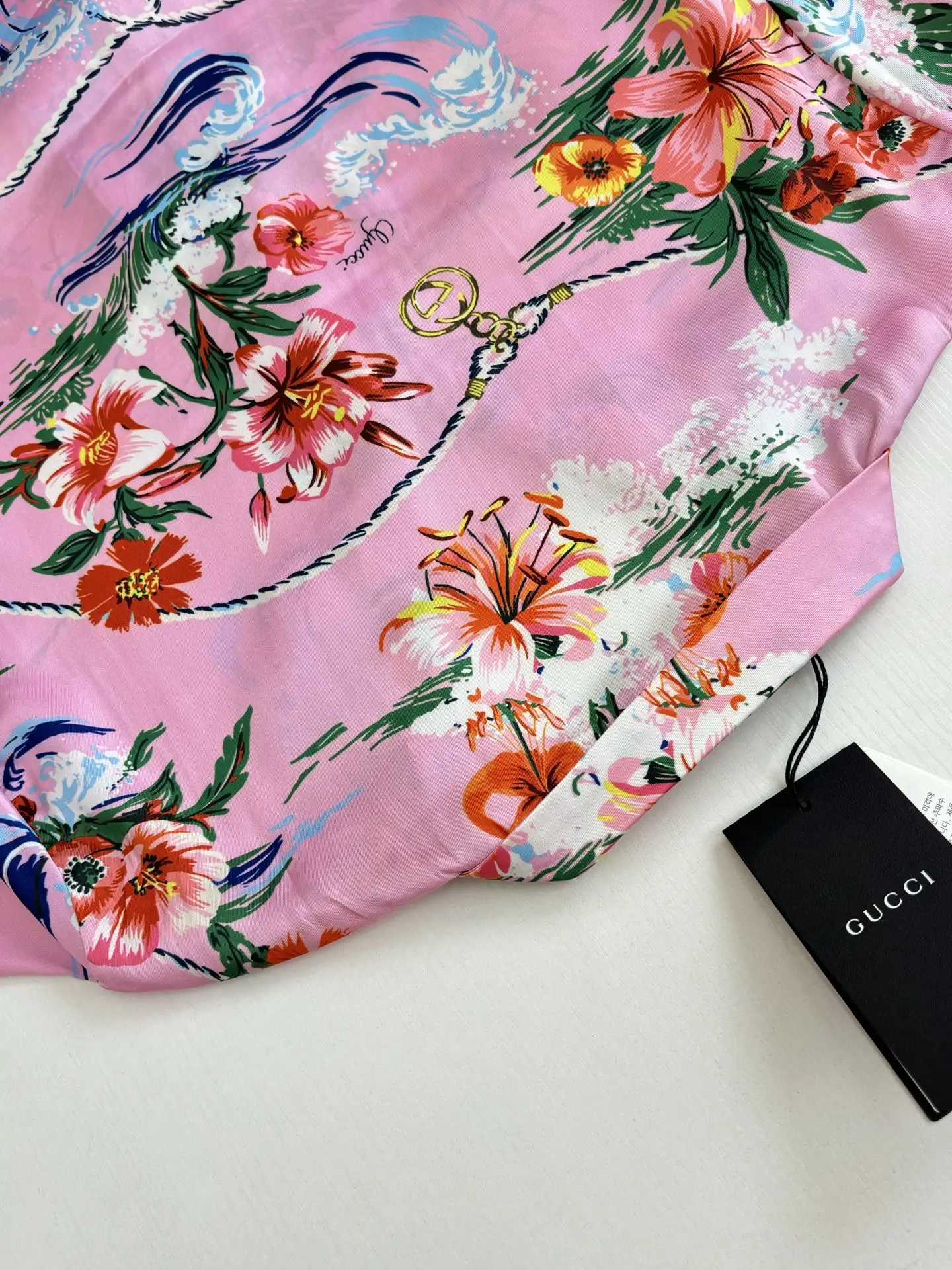 Floral and Wave Print Camp-Collar Shirt D25518602 — view 11