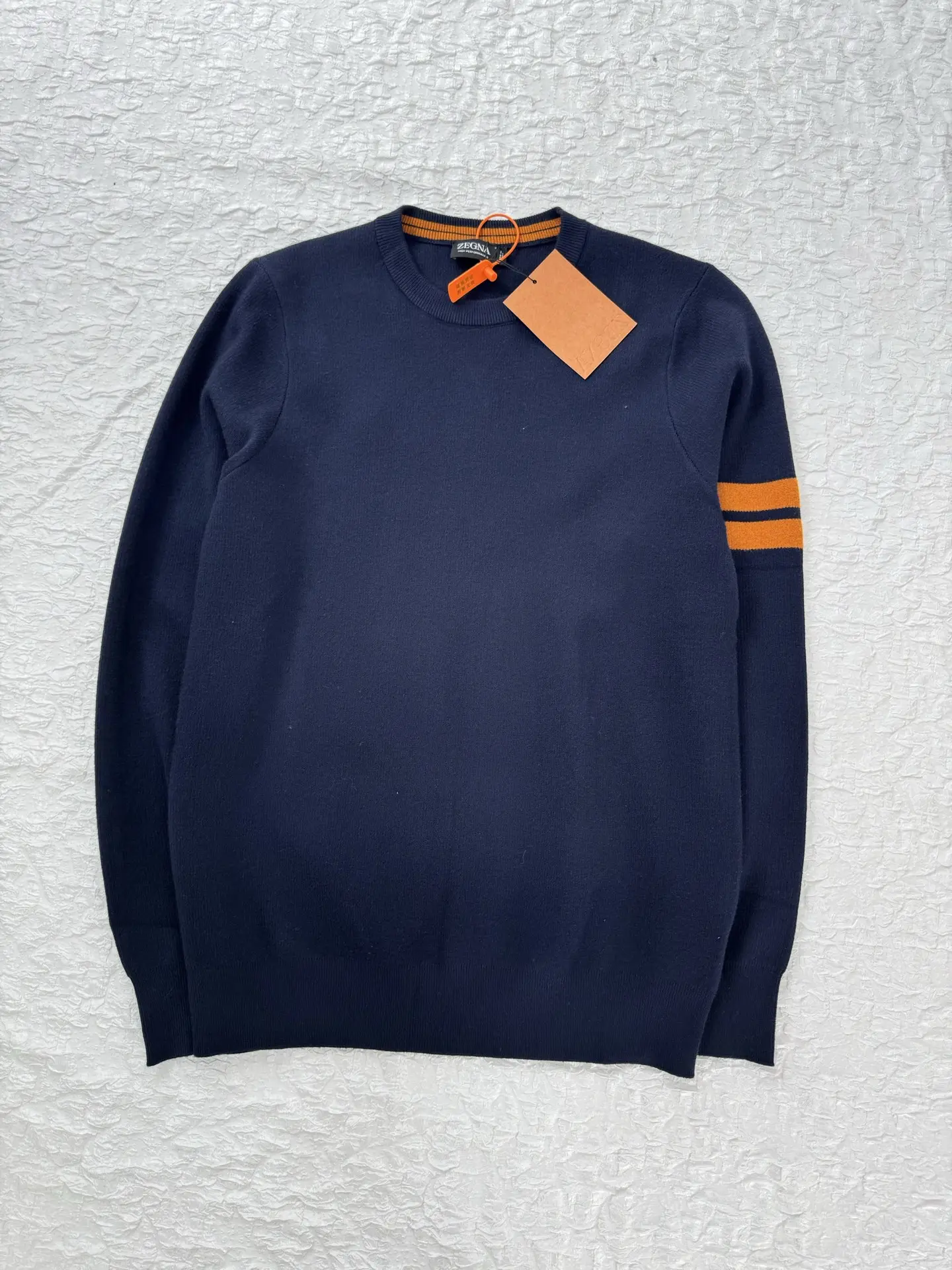 Striped Sleeve Crew-Neck Knit Sweater D25521233 — view 3
