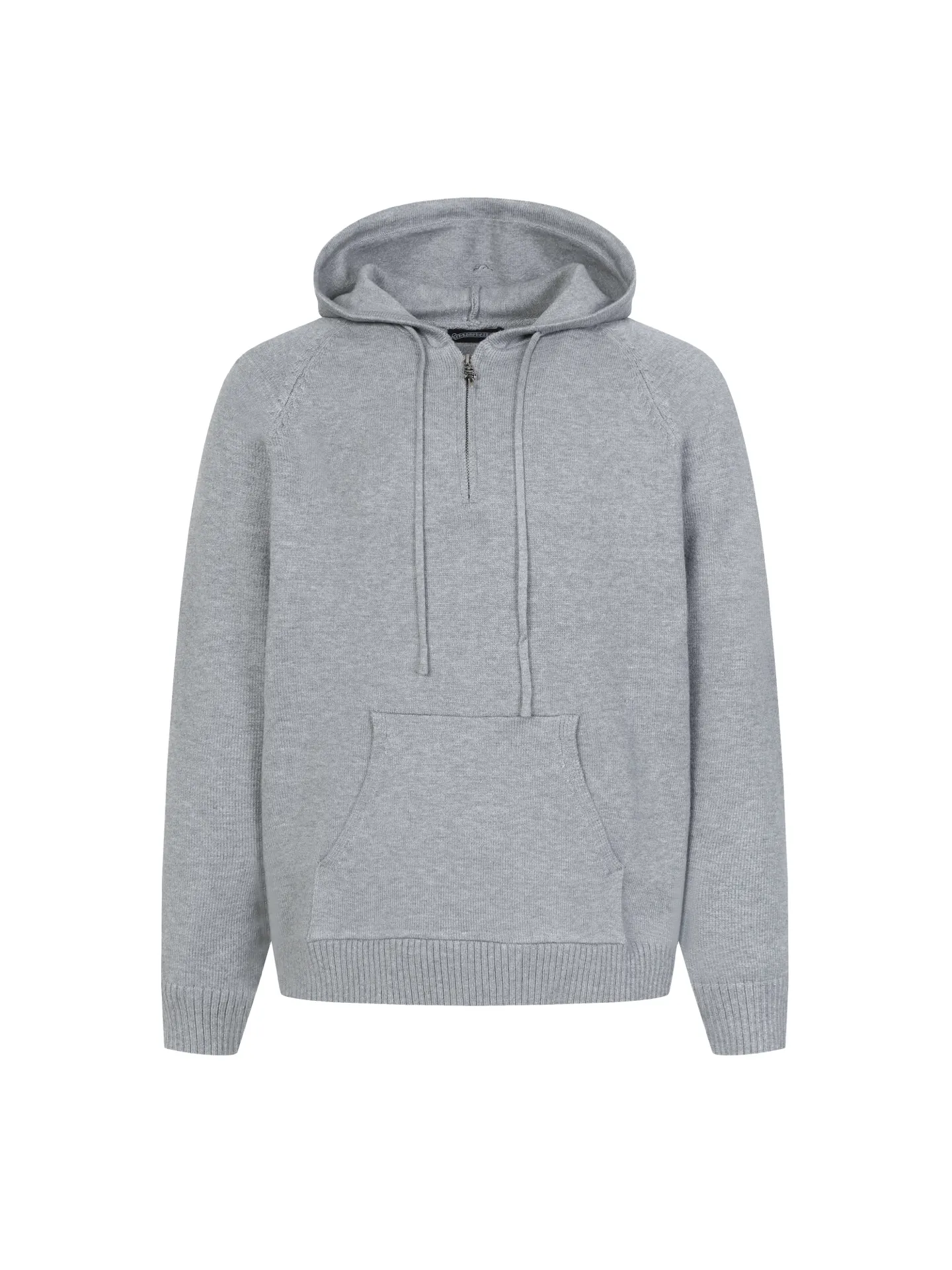 Half-Zip Knitted Cotton Hoodie D26024924