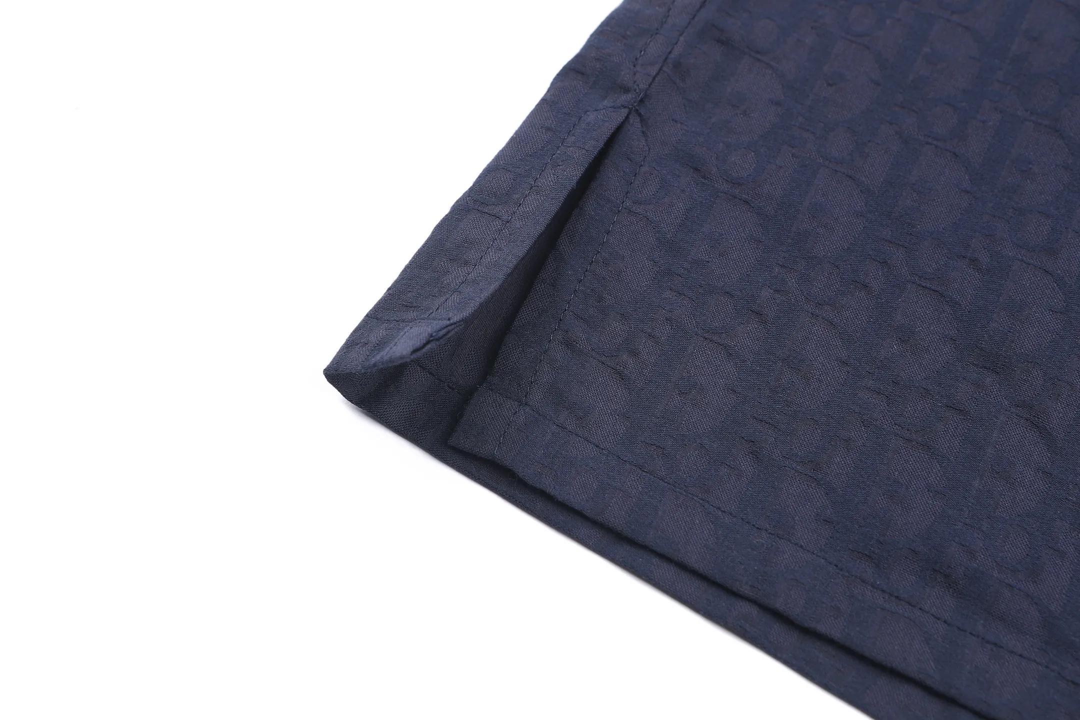 Oblique Jacquard Silk-Blend Short-Sleeve Shirt D26022413 — view 8