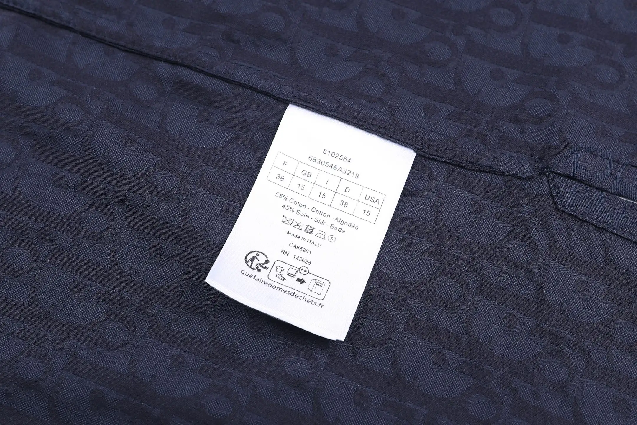 Oblique Jacquard Silk-Blend Short-Sleeve Shirt D26022413 — view 9