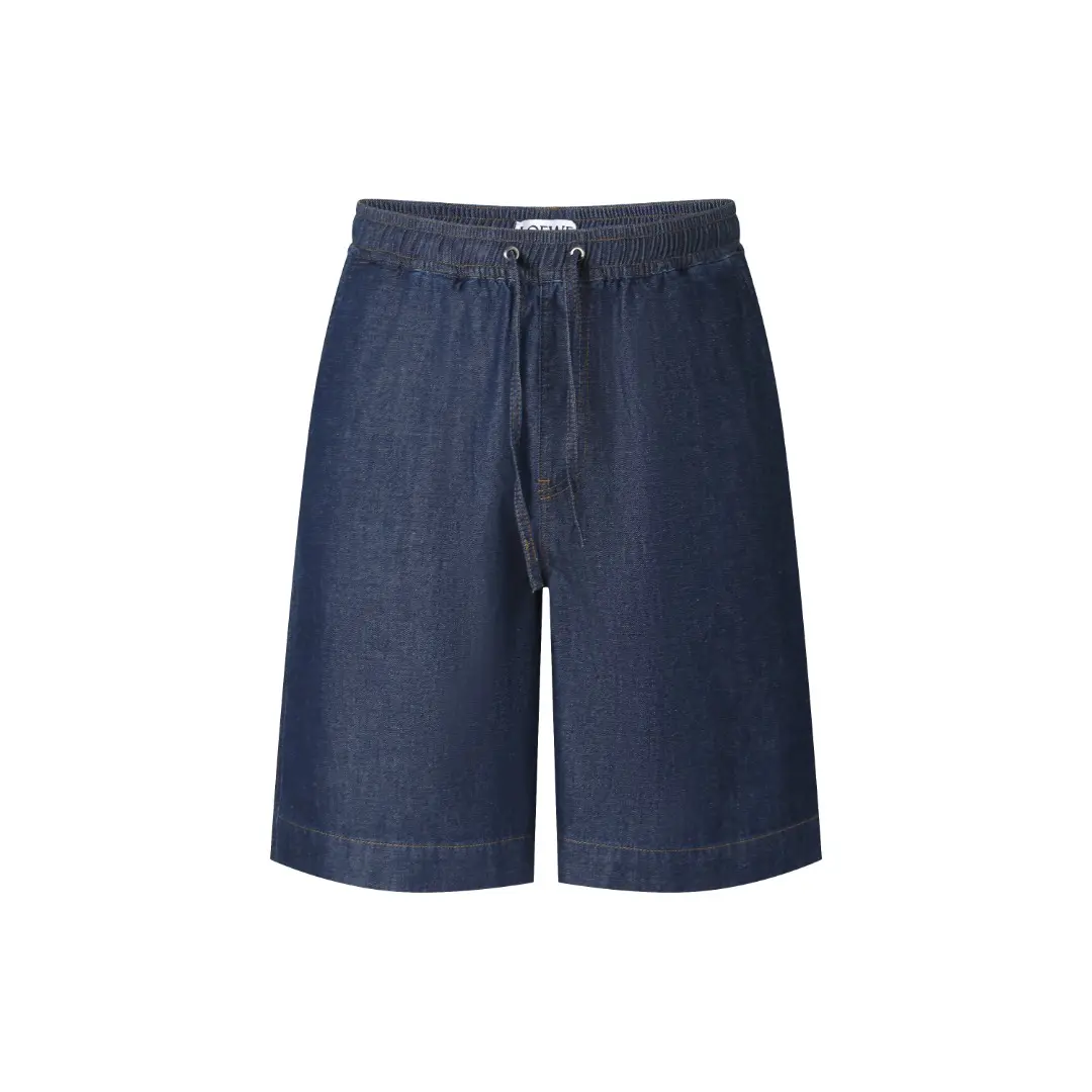 Anagram Embroidered Denim Drawstring Shorts D26018779