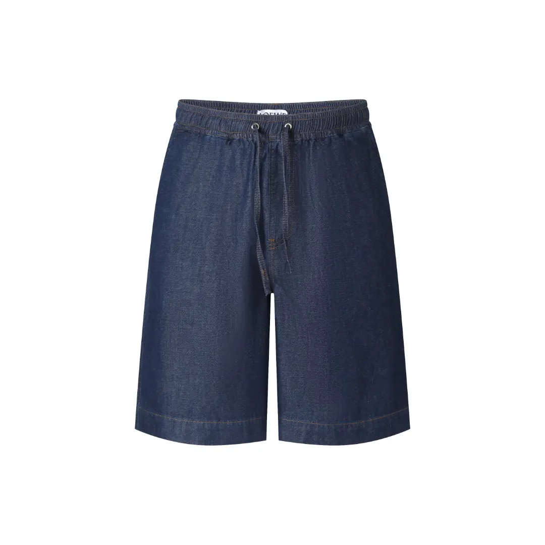 Anagram Embroidered Denim Drawstring Shorts D26018779