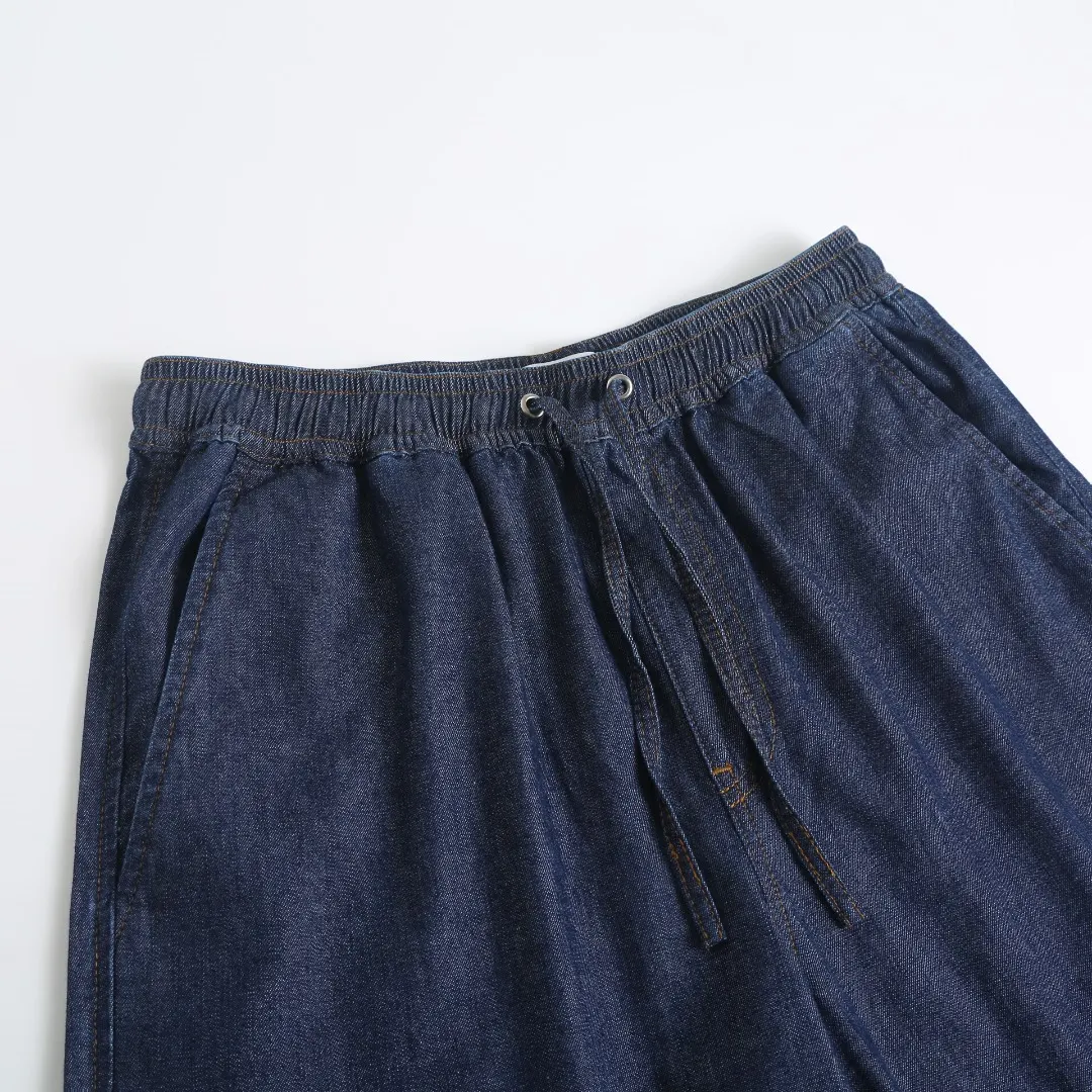Anagram Embroidered Denim Drawstring Shorts D26018779 — view 4