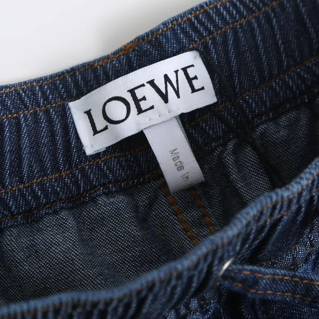 Anagram Embroidered Denim Drawstring Shorts D26018779 — view 7