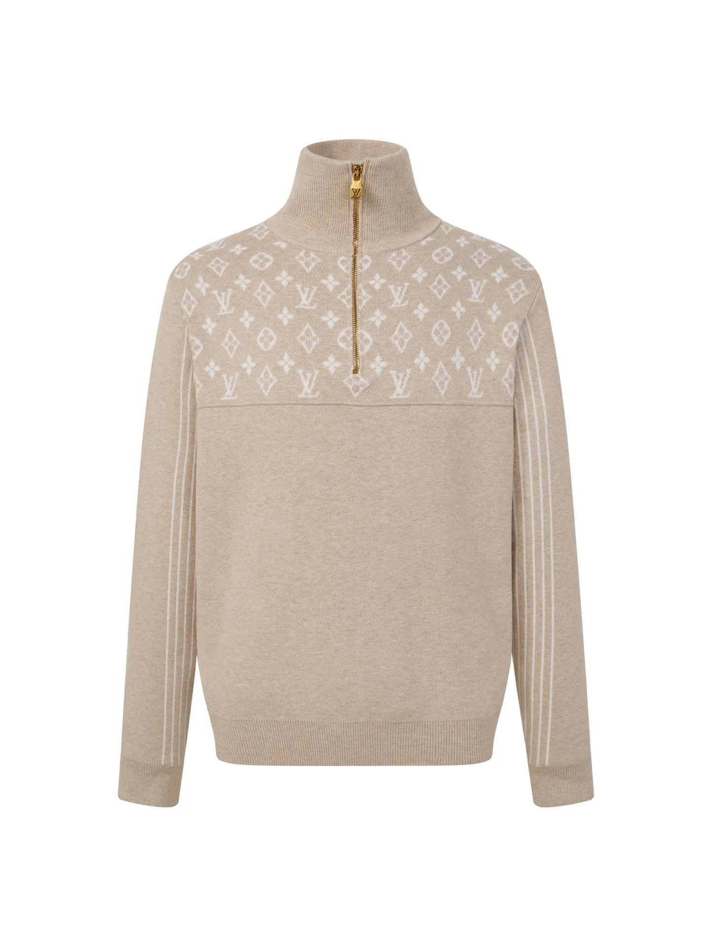 Monogram Jacquard Half-Zip Wool Sweater D26024917