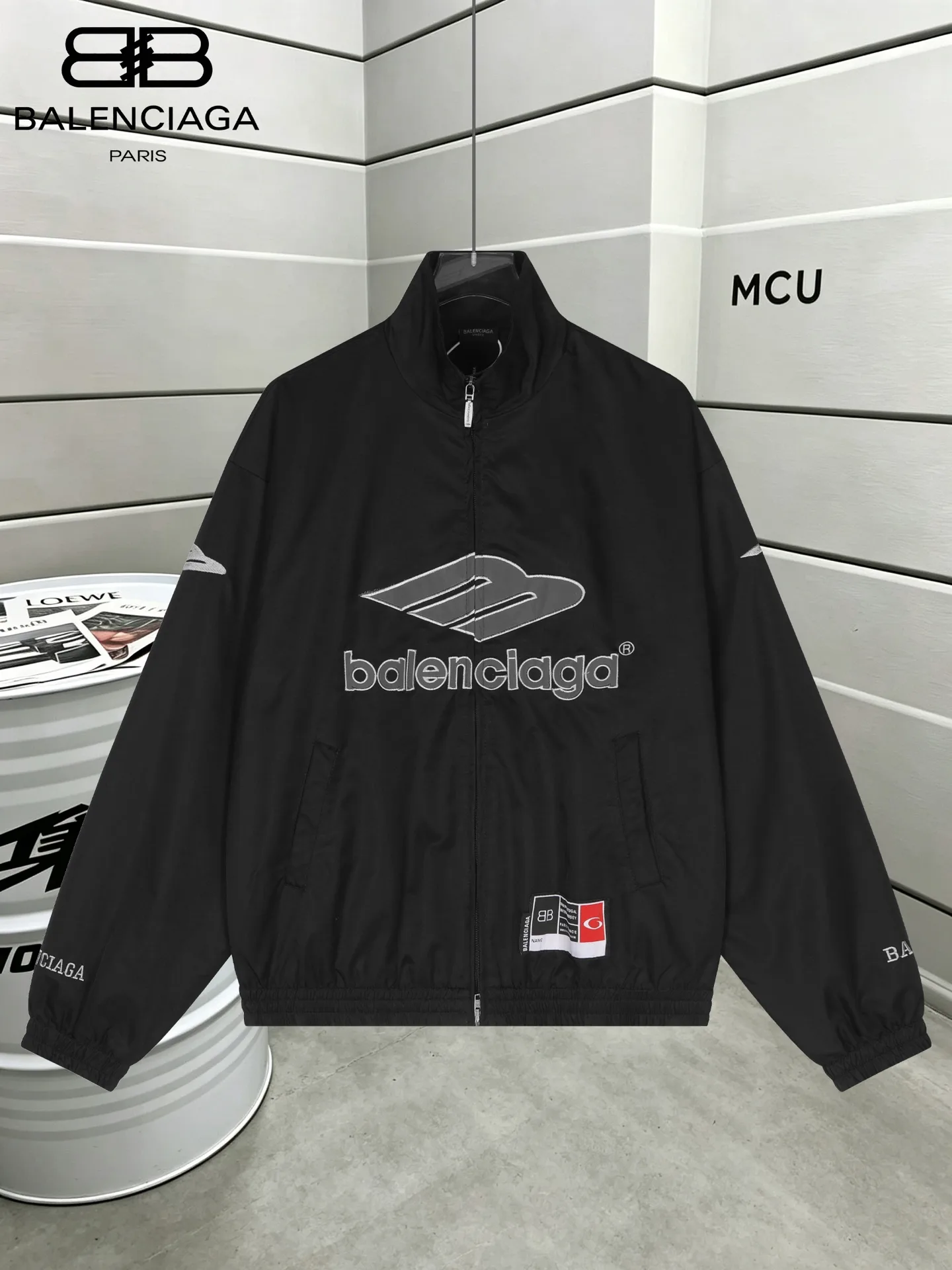 3B Football Logo Embroidered Windbreaker Jacket D26521103