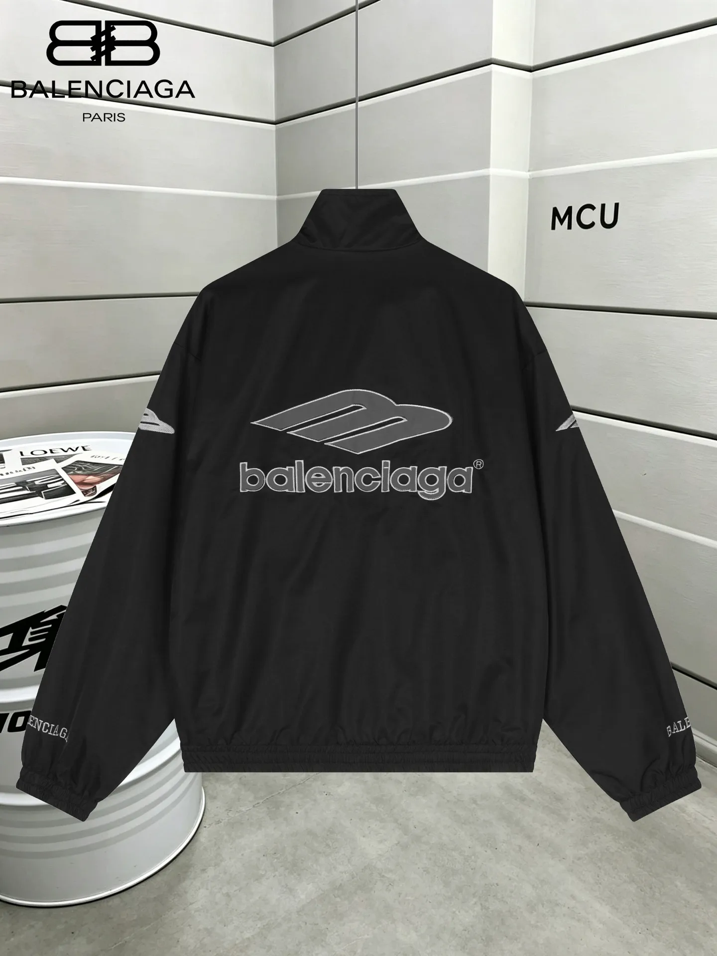 3B Football Logo Embroidered Windbreaker Jacket D26521103 — view 2