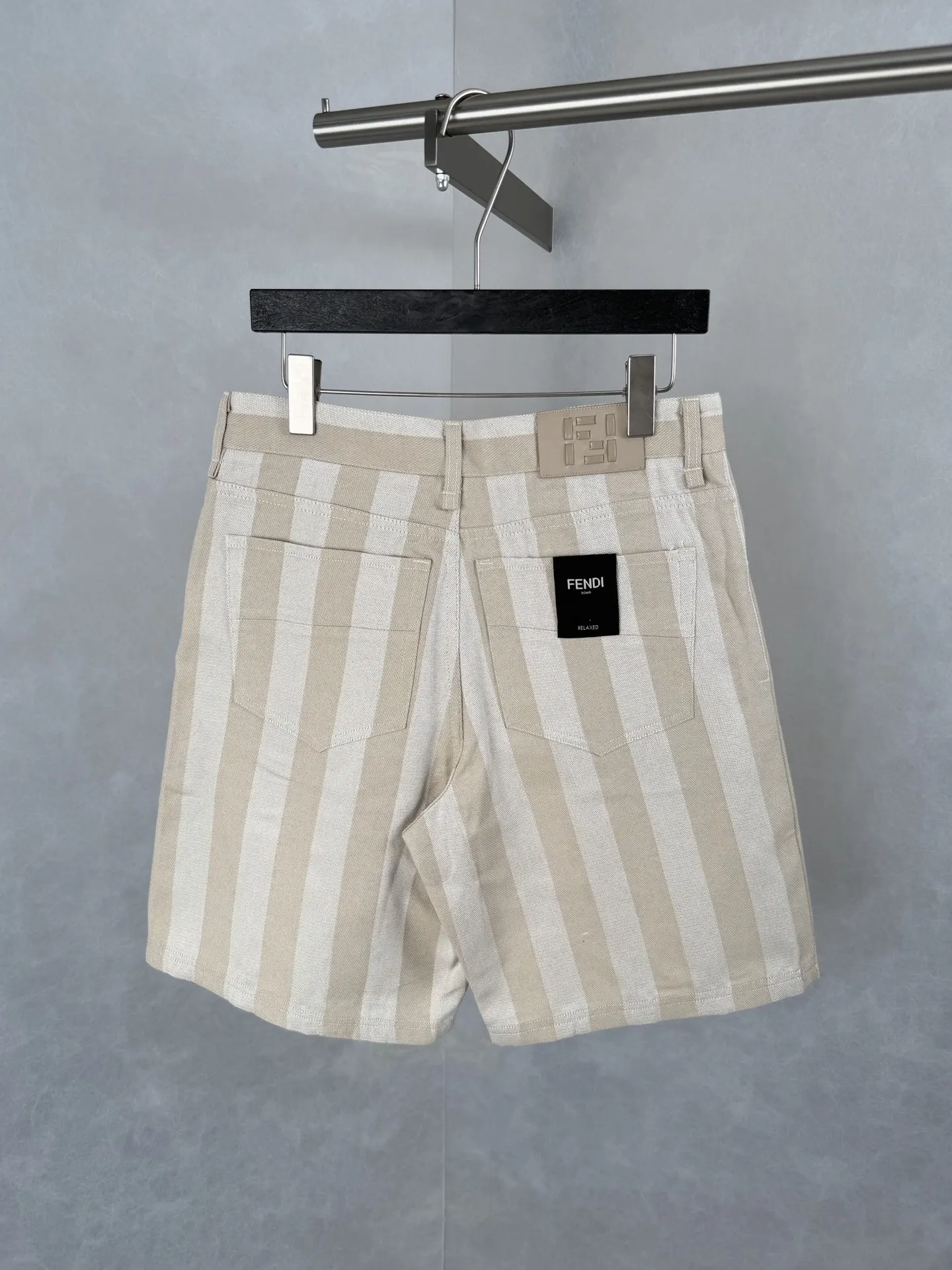 Striped Washed Denim Shorts D26518590 — view 2