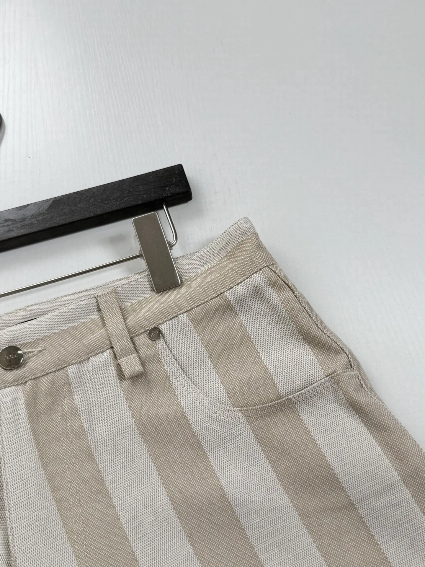 Striped Washed Denim Shorts D26518590 — view 5