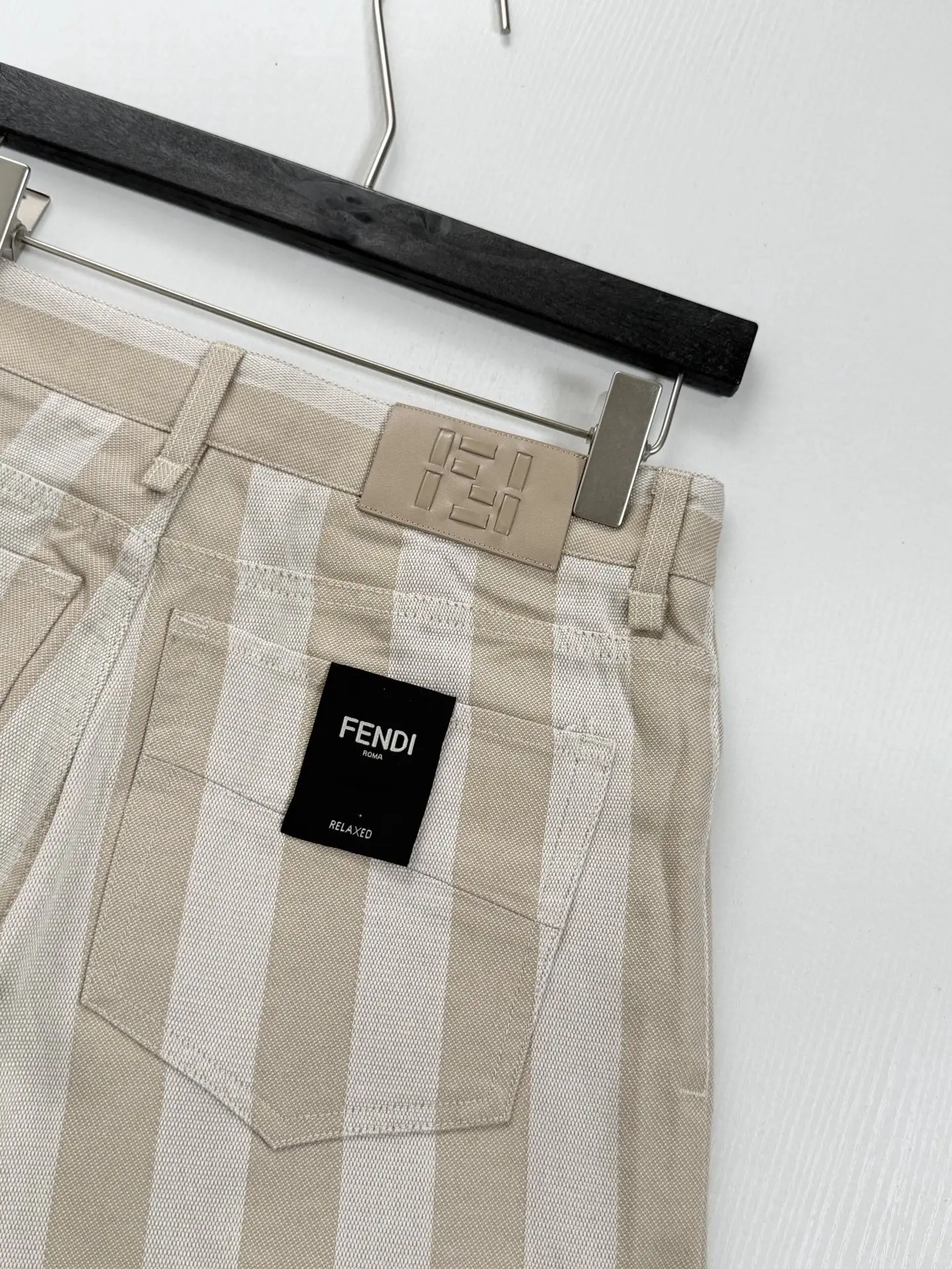 Striped Washed Denim Shorts D26518590 — view 6