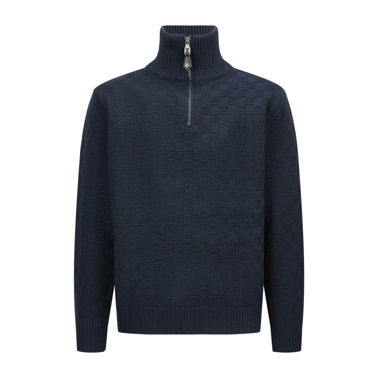 Damier Half-Zip Wool and Cashmere-Blend Sweater D26520526