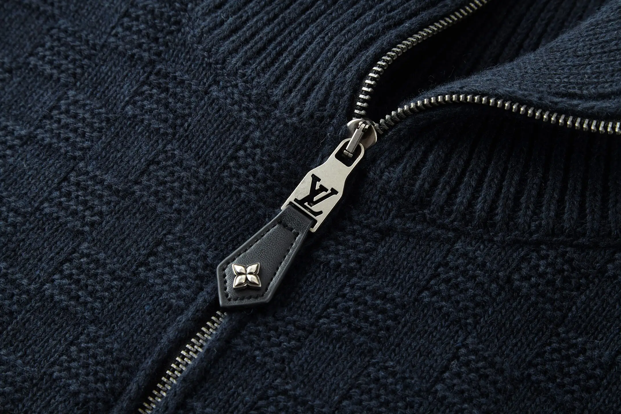 Damier Half-Zip Wool and Cashmere-Blend Sweater D26520526 — view 3