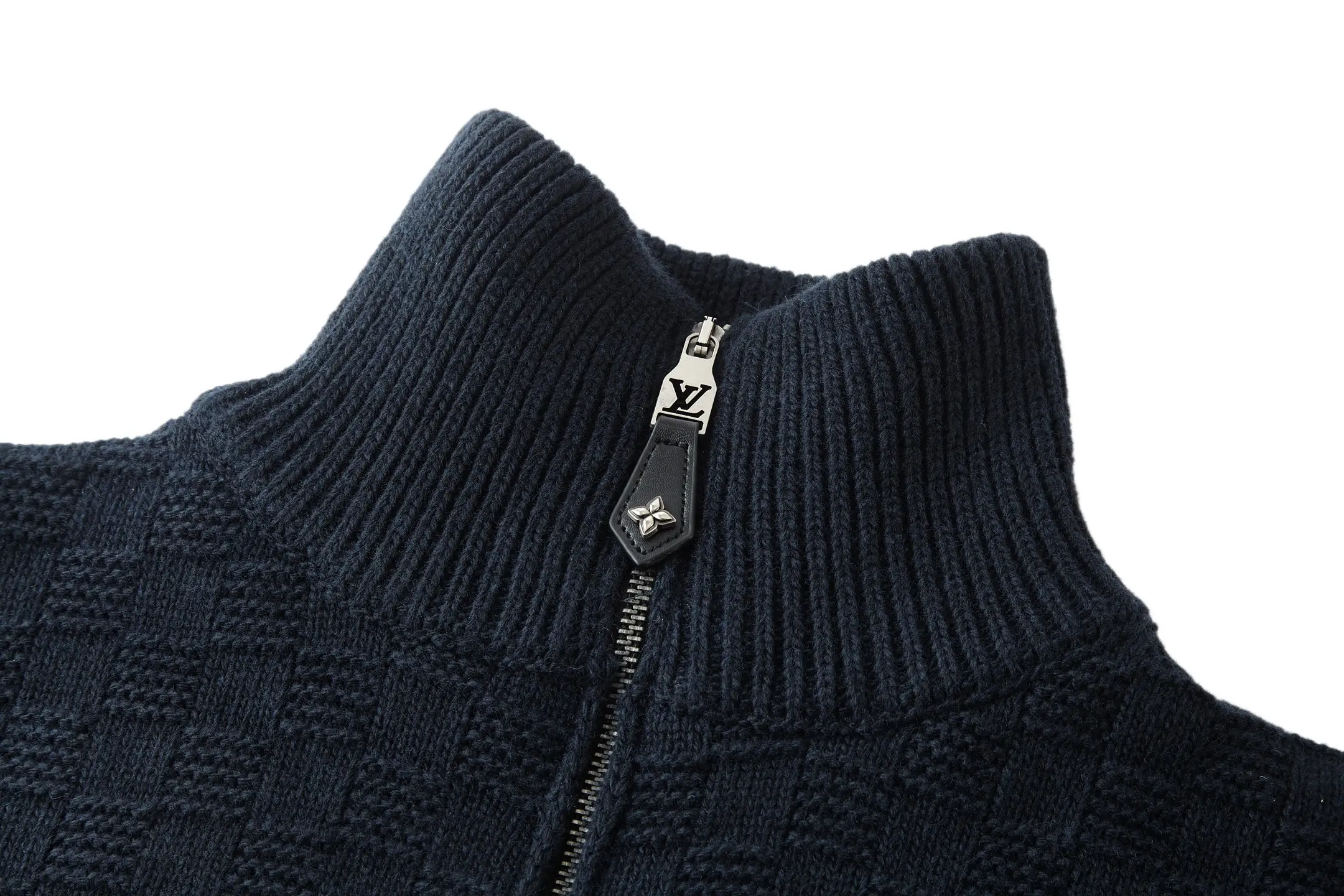 Damier Half-Zip Wool and Cashmere-Blend Sweater D26520526 — view 7