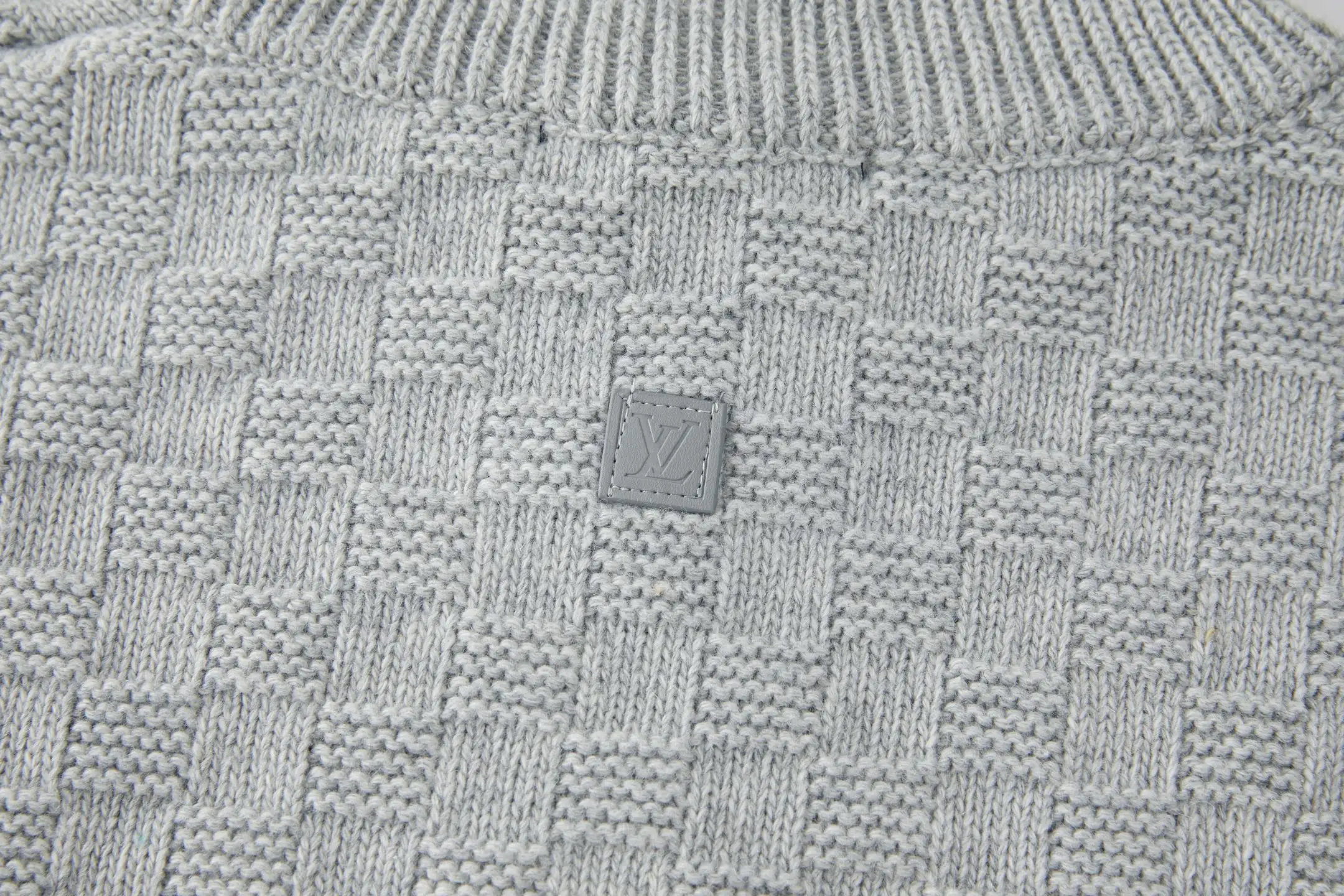 Damier Half-Zip Cashmere Blend Sweater D26520527 — view 4