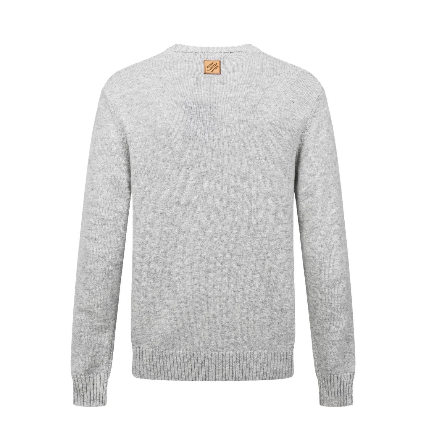 Leather-Trimmed Wool Crew-Neck Sweater D27022396 — view 2
