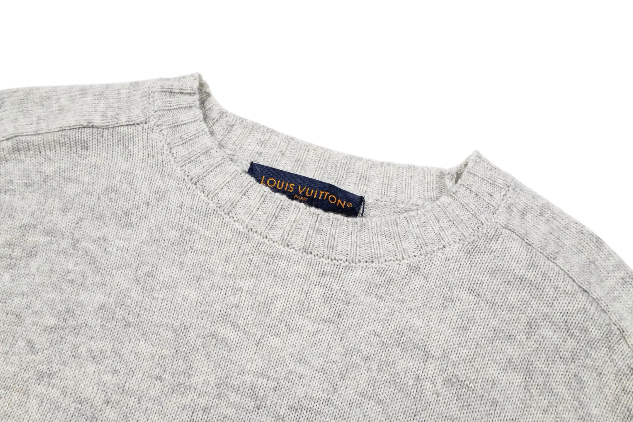Leather-Trimmed Wool Crew-Neck Sweater D27022396 — view 3