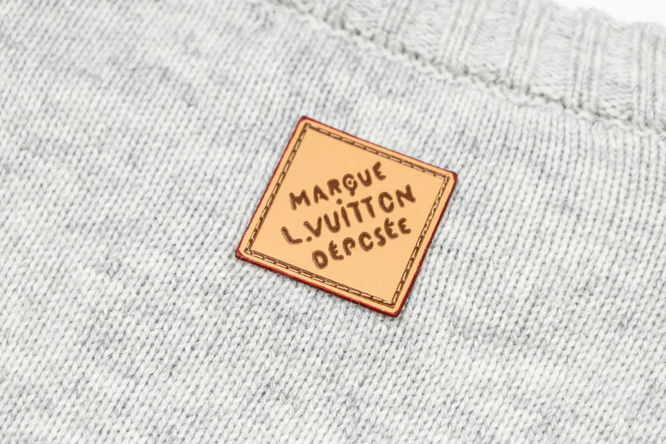 Leather-Trimmed Wool Crew-Neck Sweater D27022396 — view 6