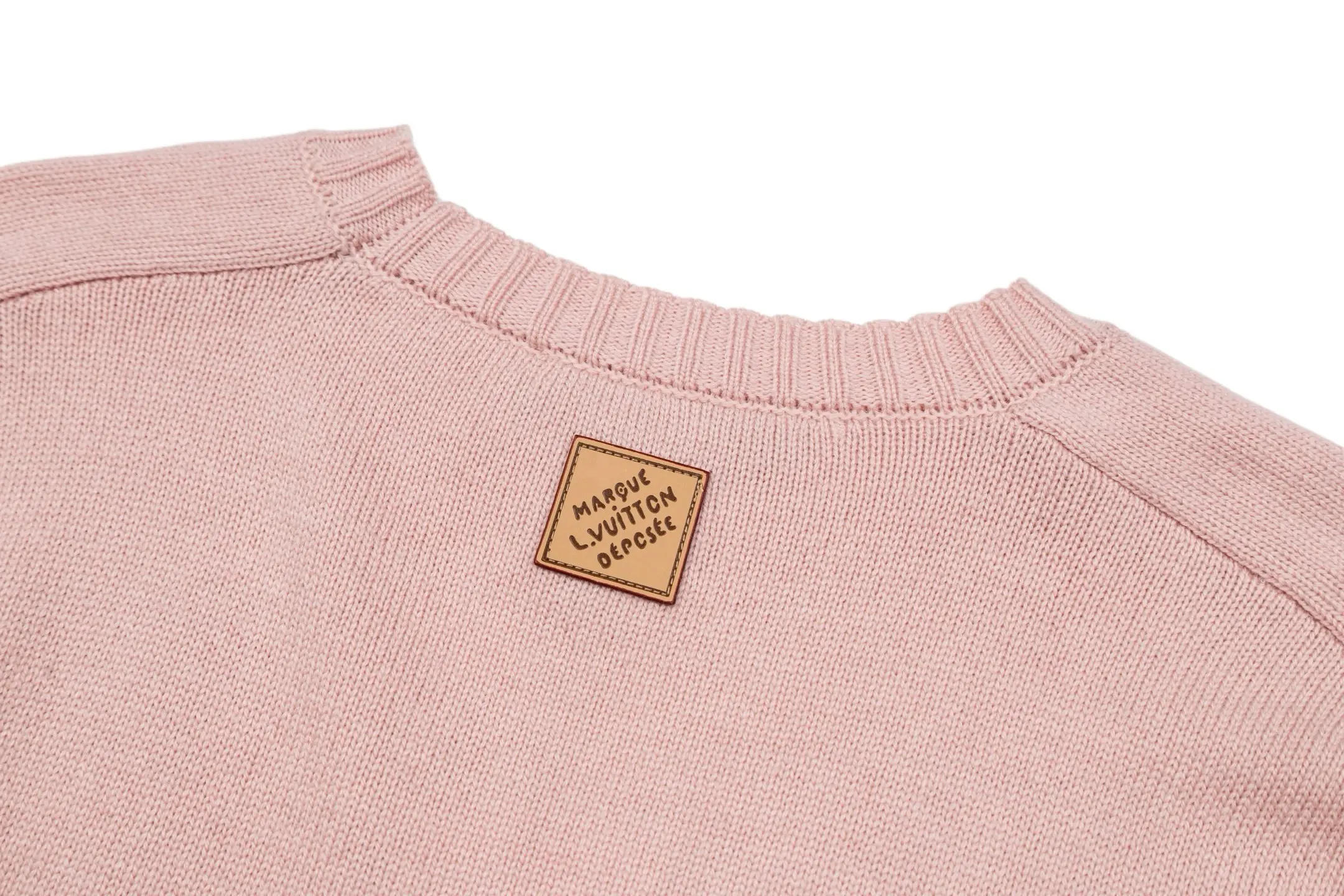 Leather Patch Wool Crew-Neck Sweater D27022399 — view 4