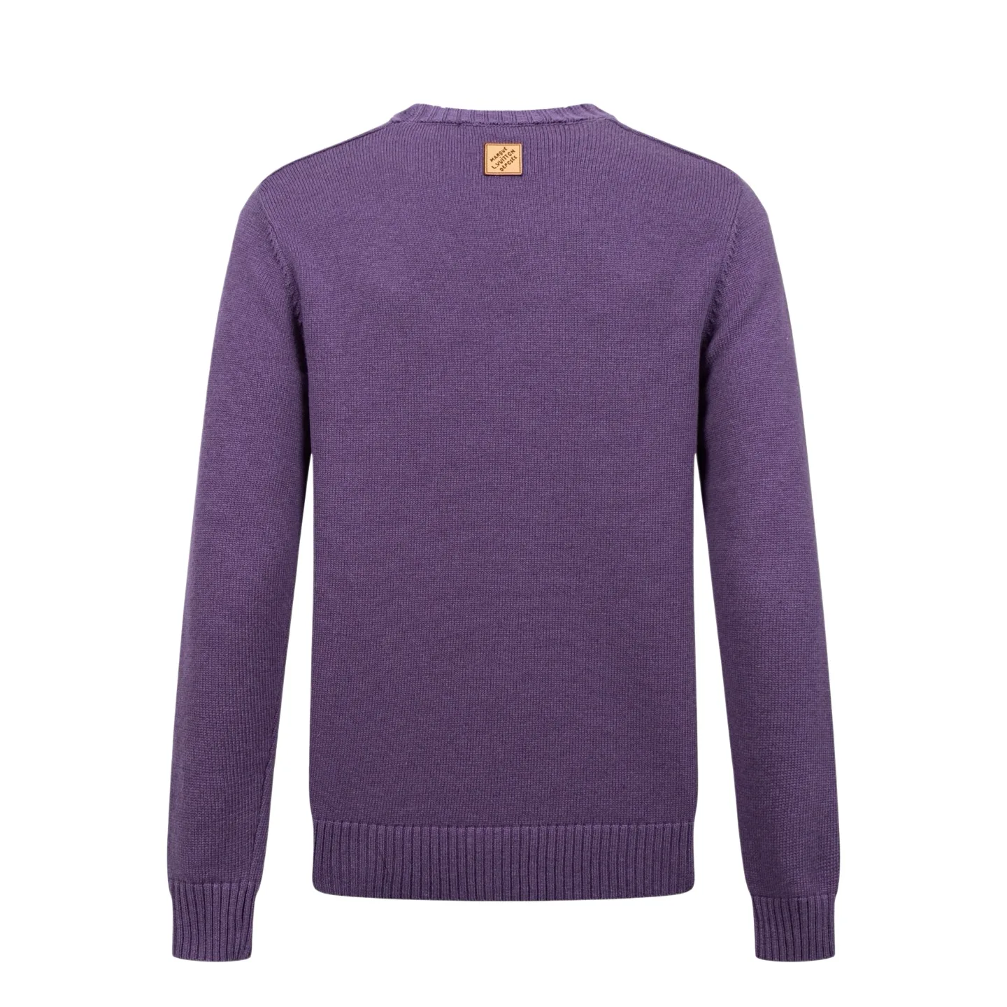 Leather Patch Wool Crew-Neck Sweater D27022398 — view 2