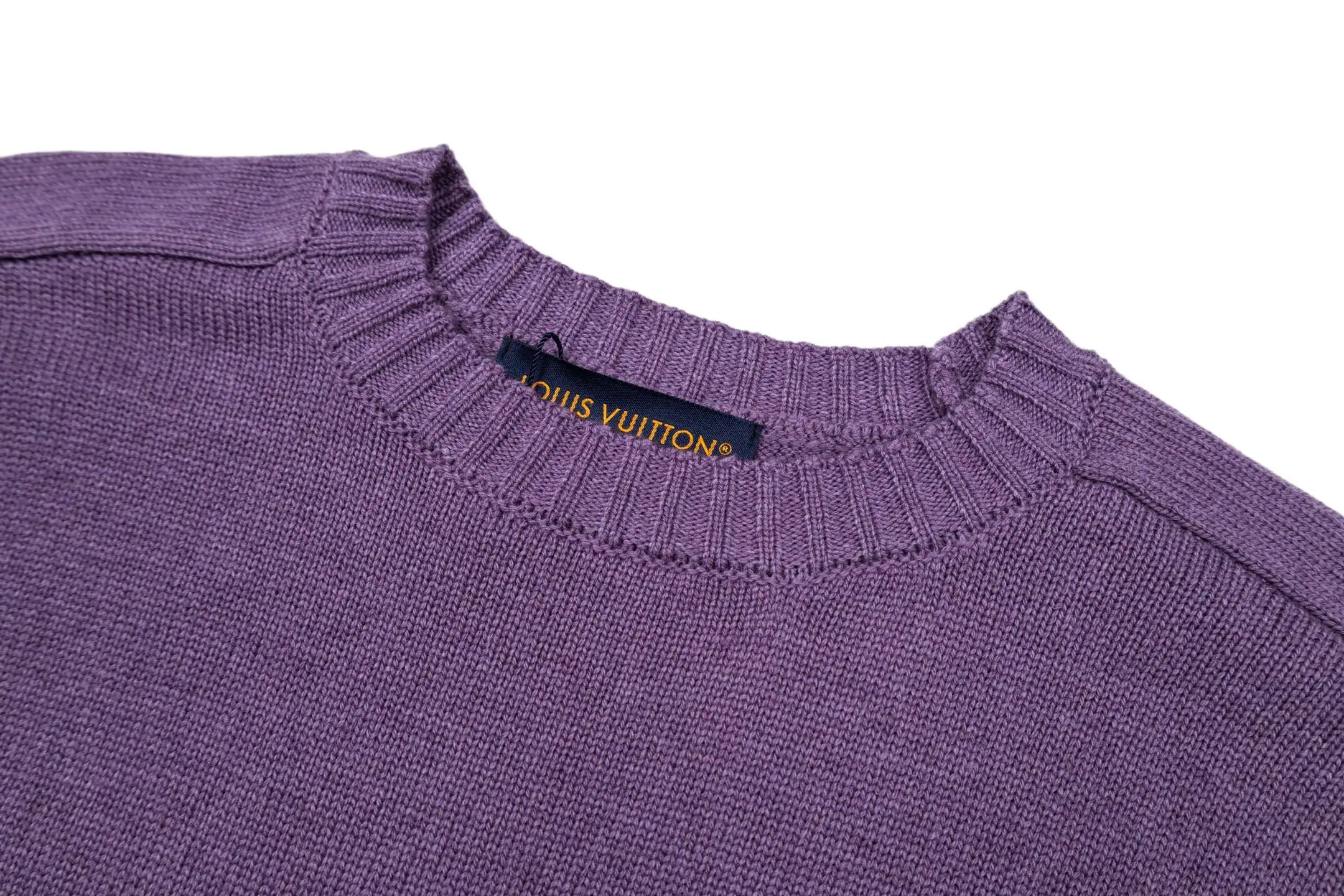 Leather Patch Wool Crew-Neck Sweater D27022398 — view 3