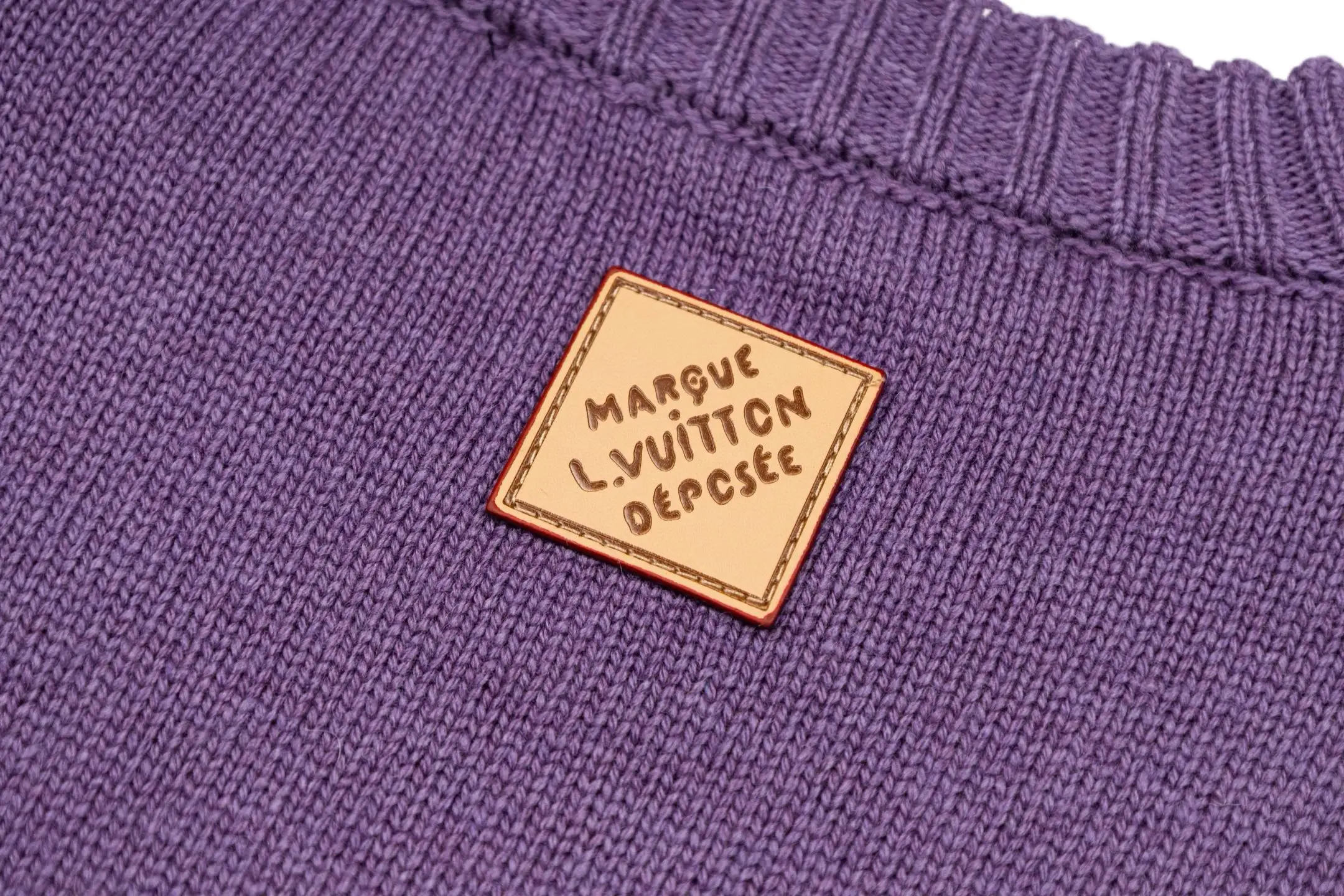 Leather Patch Wool Crew-Neck Sweater D27022398 — view 6