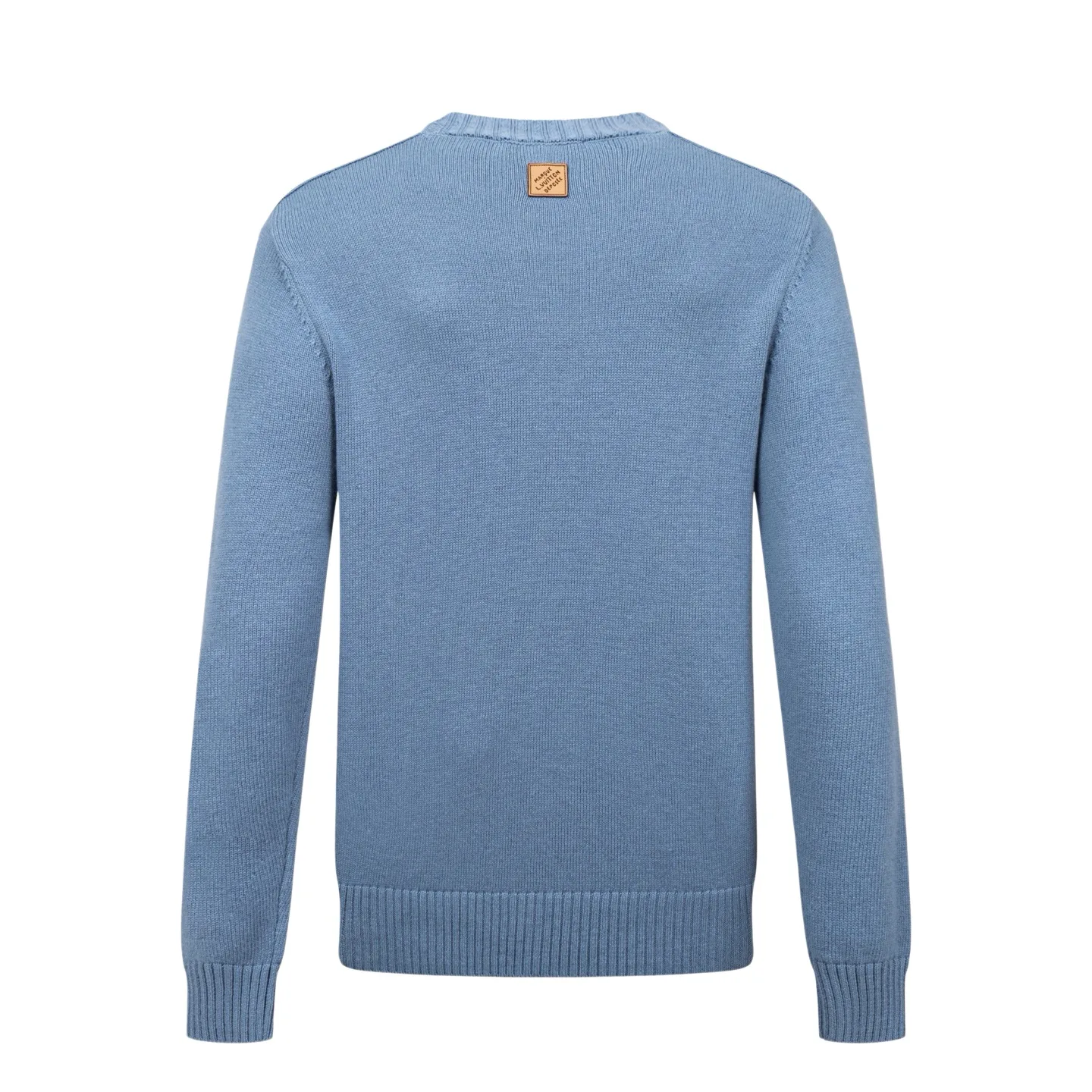 Leather-Trimmed Wool Crew-Neck Sweater D27022397 — view 2