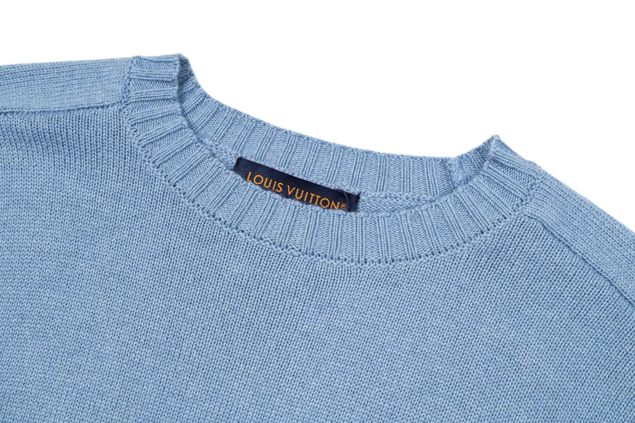 Leather-Trimmed Wool Crew-Neck Sweater D27022397 — view 3