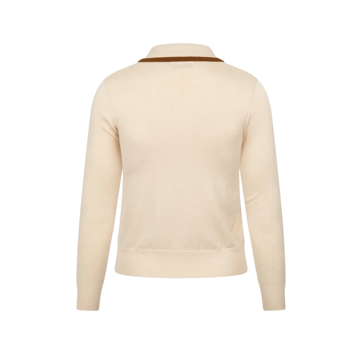 Contrast-Trim Zip-Up Knit Cardigan D27022342 — view 2