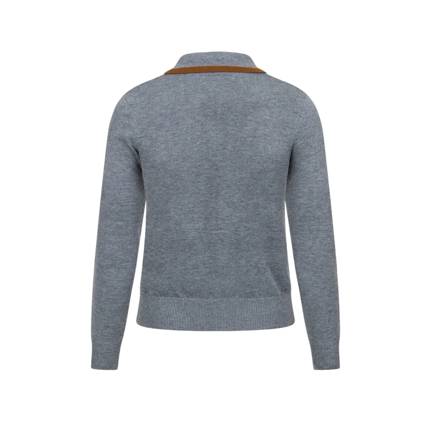 Contrast-Trim Zip-Up Knit Cardigan D27022343 — view 2