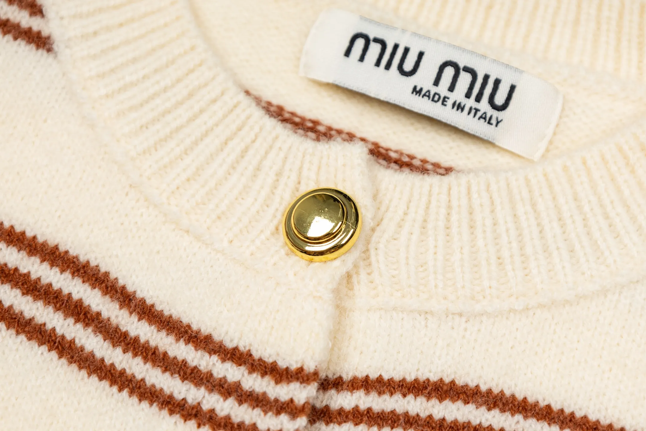 Striped Knit Cardigan with Logo Patch D27022345 — view 4