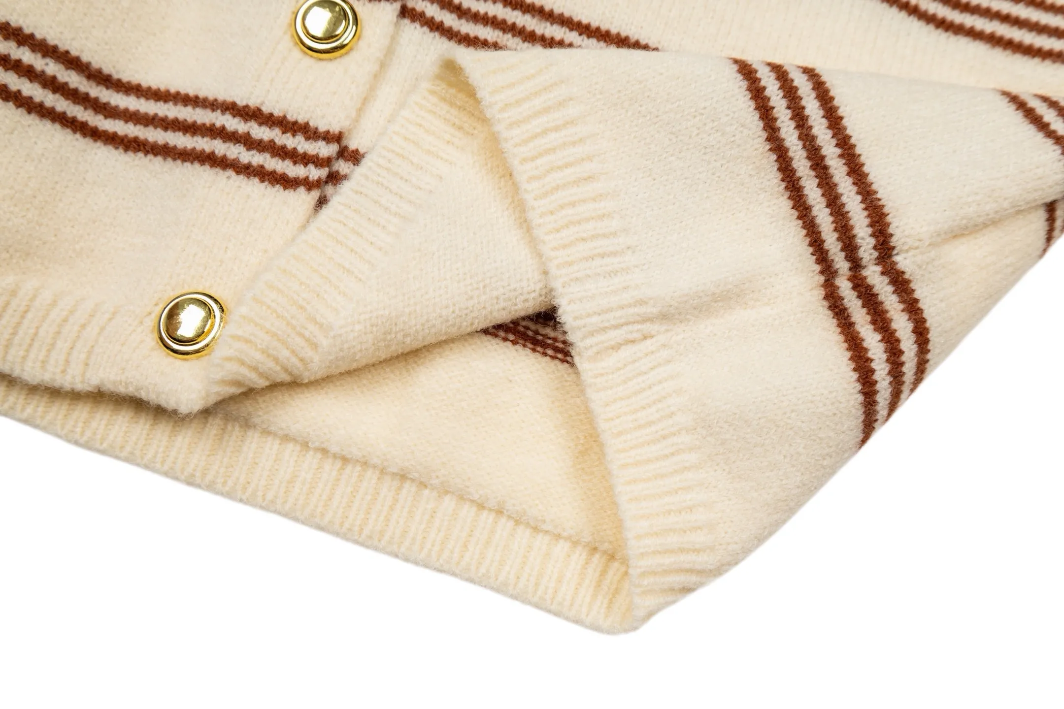 Striped Knit Cardigan with Logo Patch D27022345 — view 7