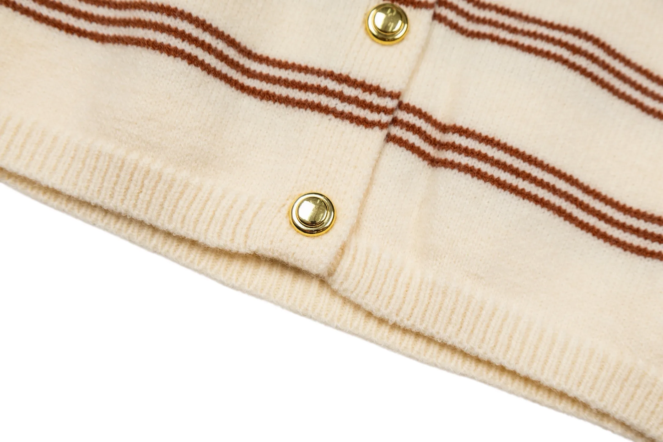 Striped Knit Cardigan with Logo Patch D27022345 — view 8