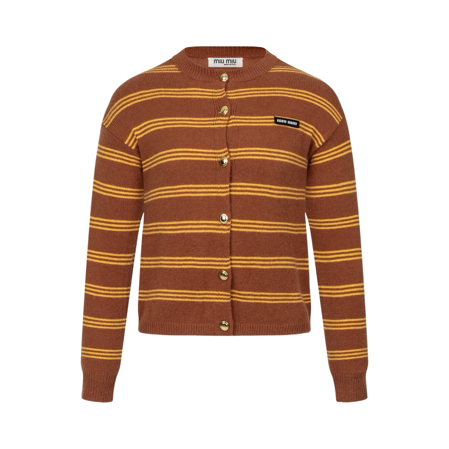 Logo-Patch Striped Knit Cardigan D27022344