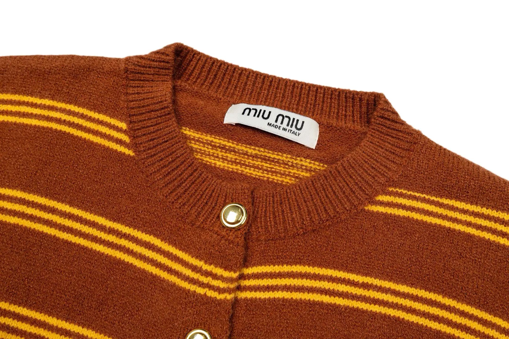 Logo-Patch Striped Knit Cardigan D27022344 — view 3