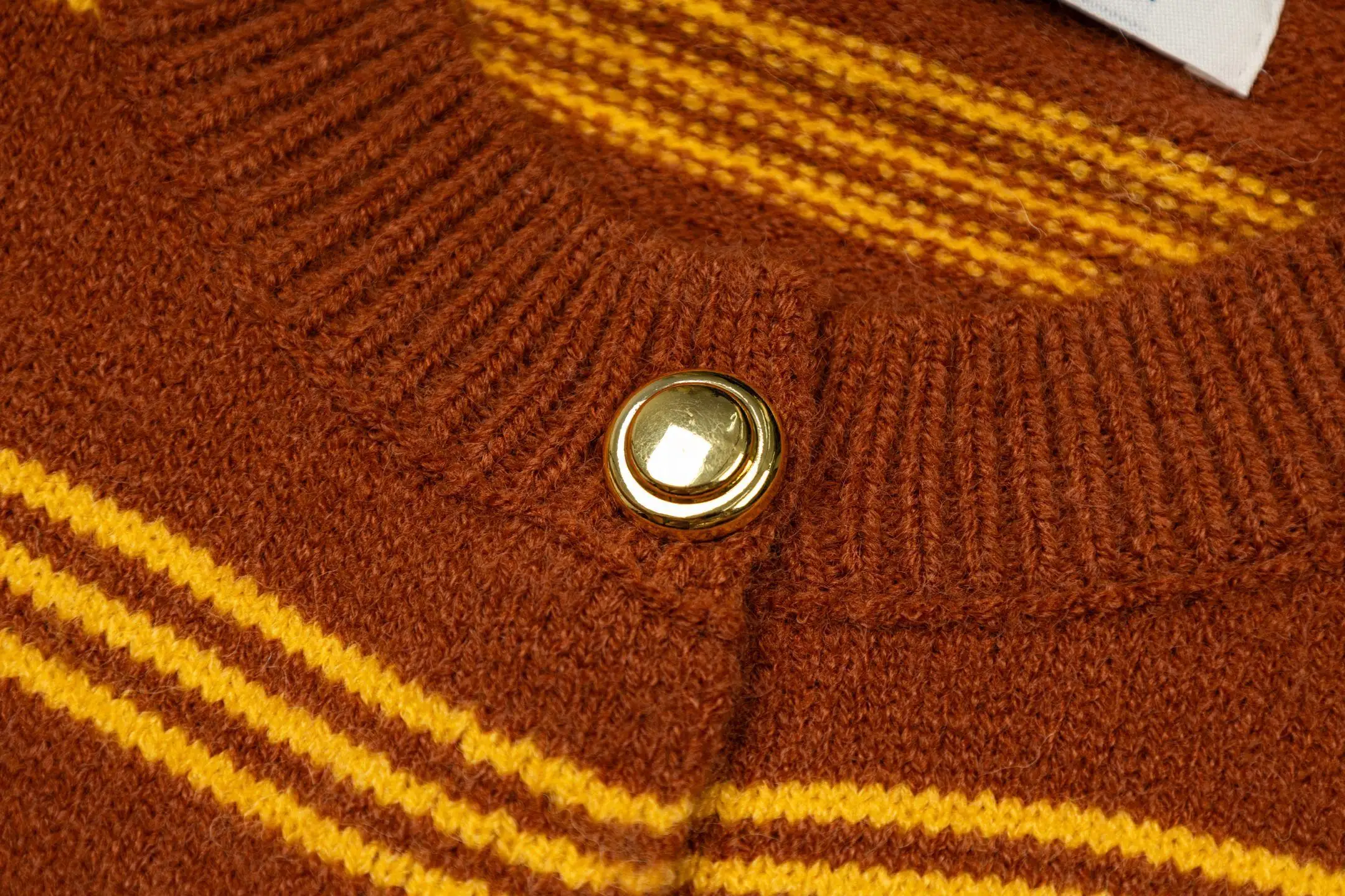 Logo-Patch Striped Knit Cardigan D27022344 — view 4