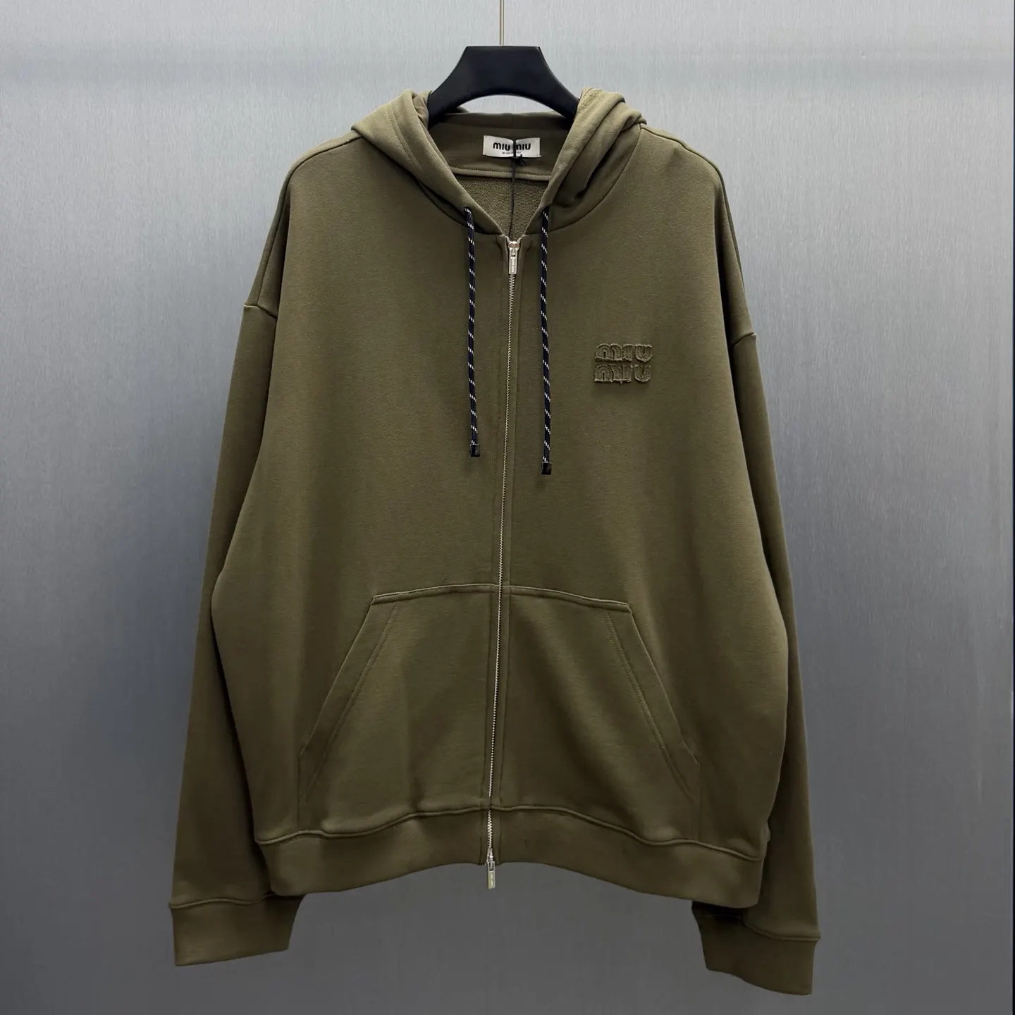 Oversized Garment-Dyed Zip-Up Hoodie D27014581