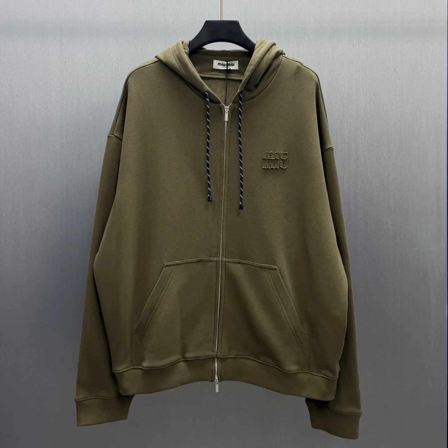 Oversized Garment-Dyed Zip-Up Hoodie D27014581